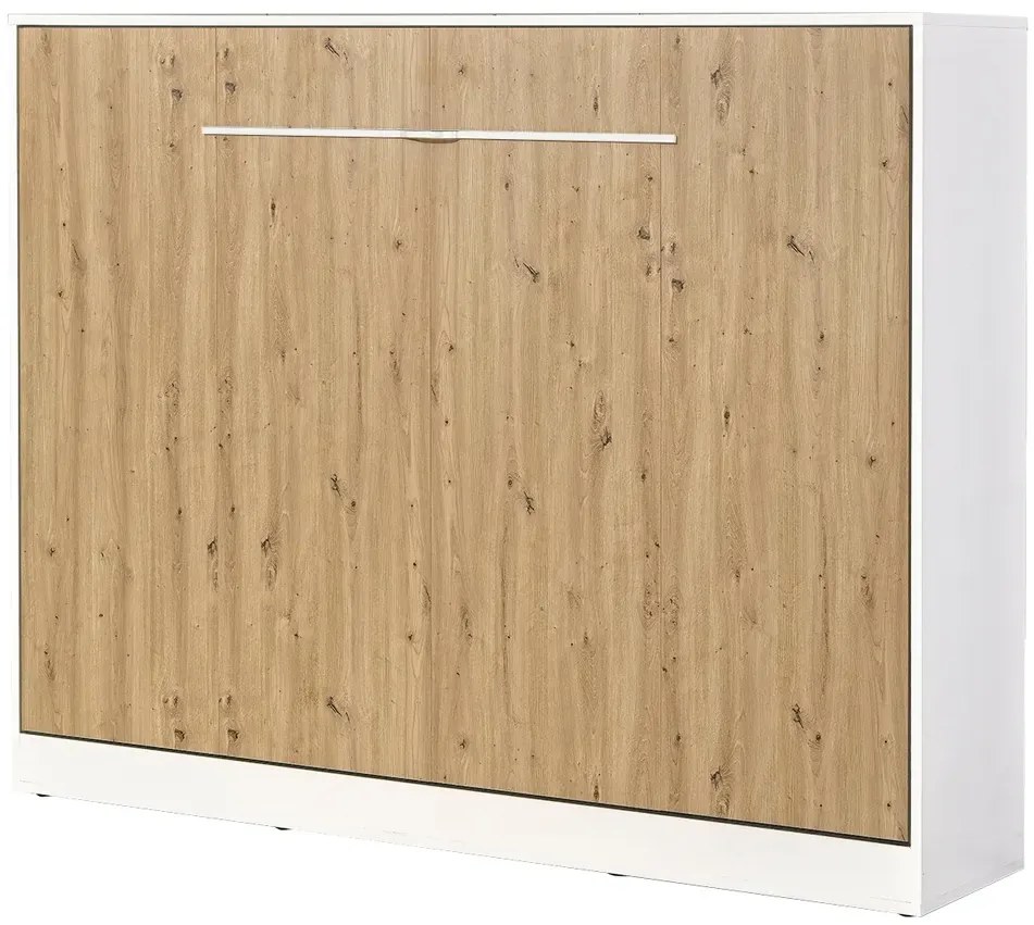Rozkładany półkotapczan biały + dąb 140x200 R5-A59