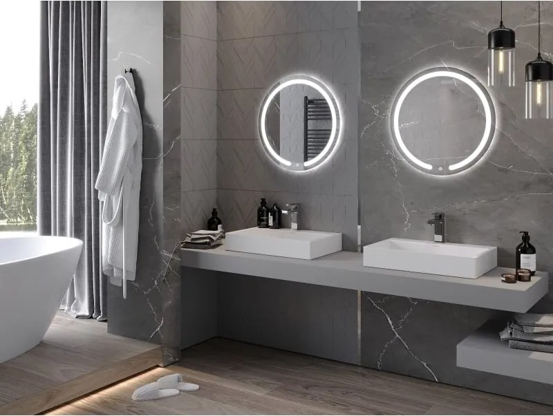 Mexen Rose lustro łazienkowe podświetlane, okragłe 60 cm, LED 6000K, antypara - 9810-060-060-611-00