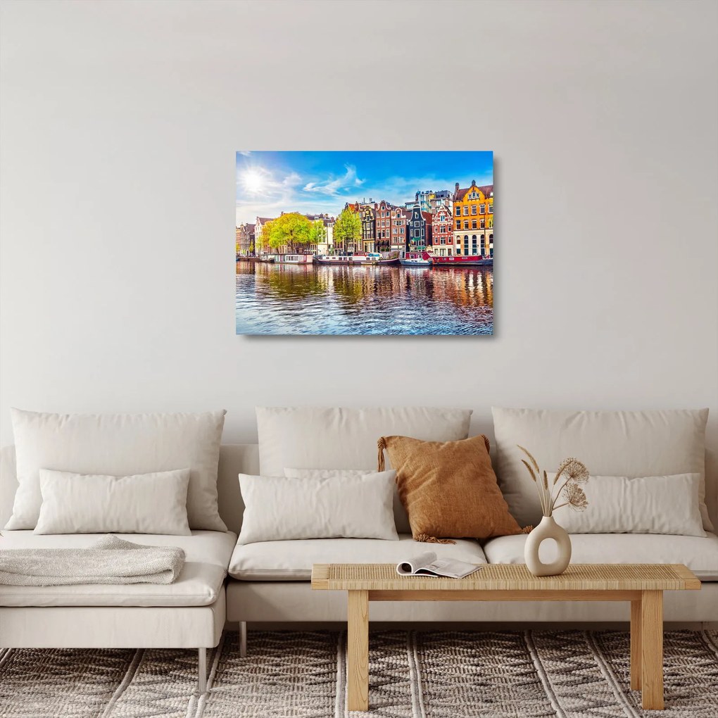 Obraz na szkle - Tańczące domy, Amsterdam (70x50 cm)