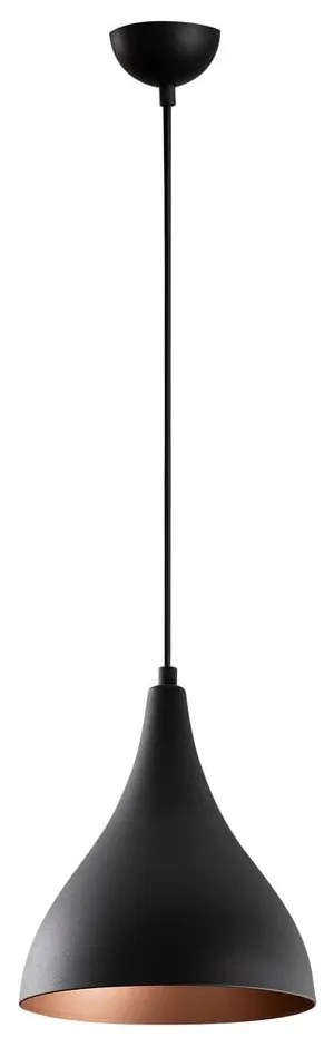 Czarna lampa wisząca z metalowym kloszem ø 22 cm Berceste – Opviq lights