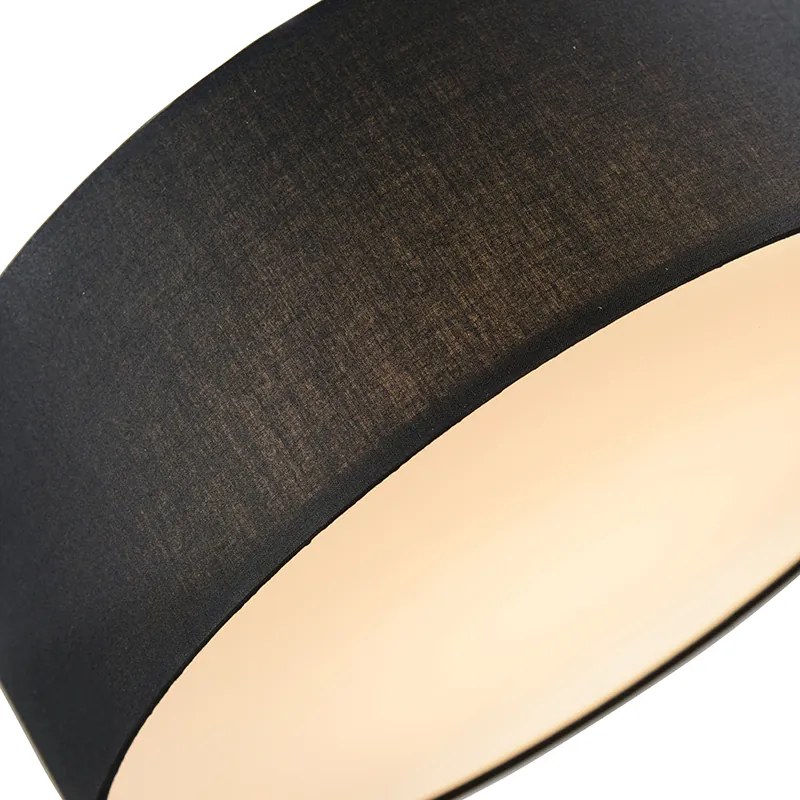Lampa sufitowa czarna 40 cm z wbudowanym LED - Drum LED Nowoczesny Oswietlenie wewnetrzne