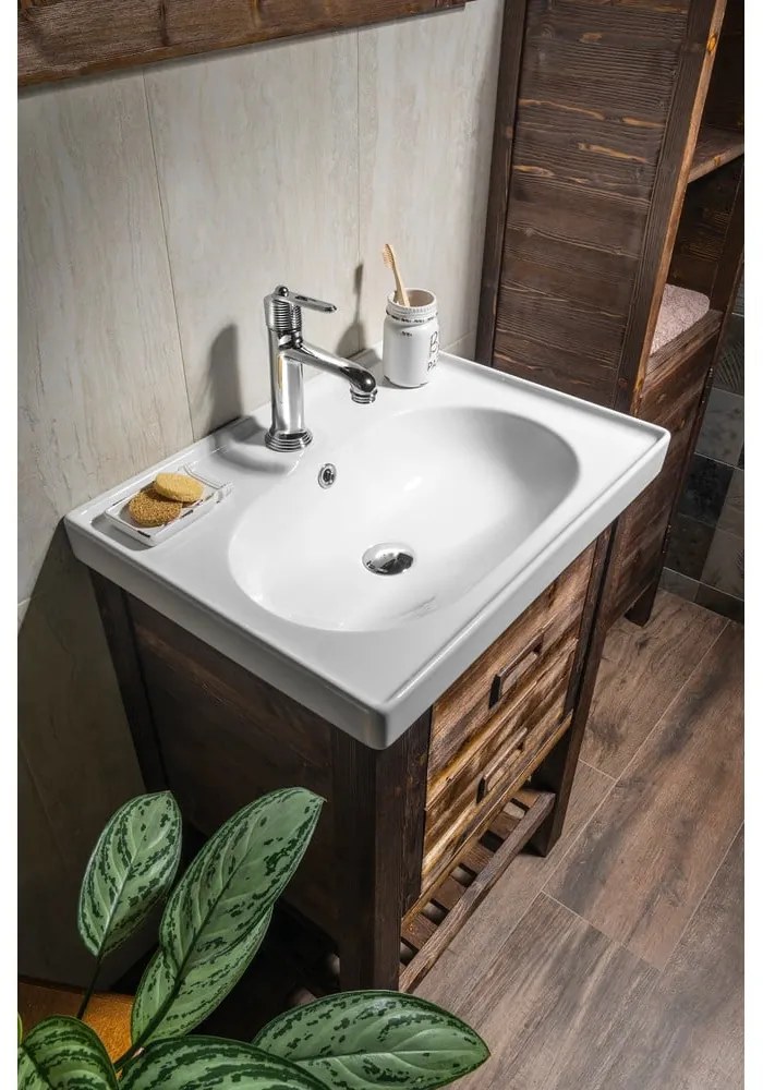 Biała ceramiczna umywalka 60x45 cm Brand – Sapho