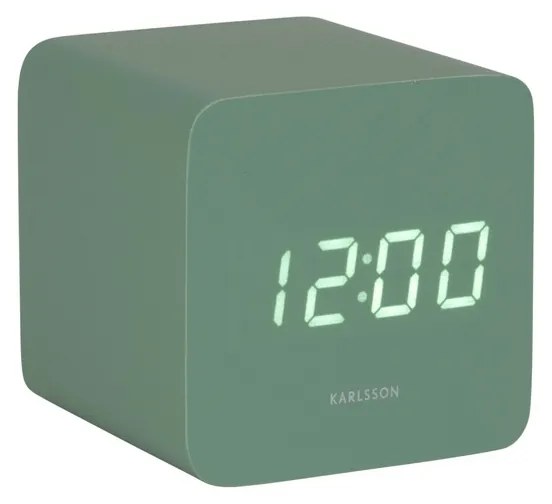 Karlsson 5982GR designerski zegar LED z budzikiem,zielony, 7 cm