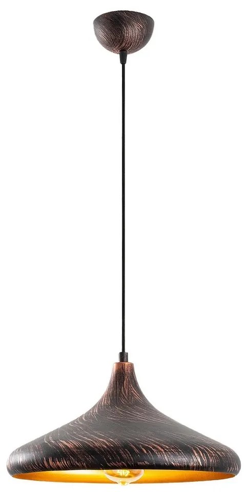 Lampa wisząca Barek - 11546, czarna/miedziana