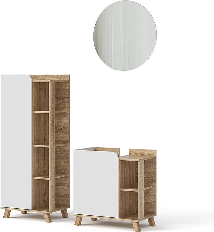 Zestaw mebli łazienkowych sonoma/biały 60x35x65 karen