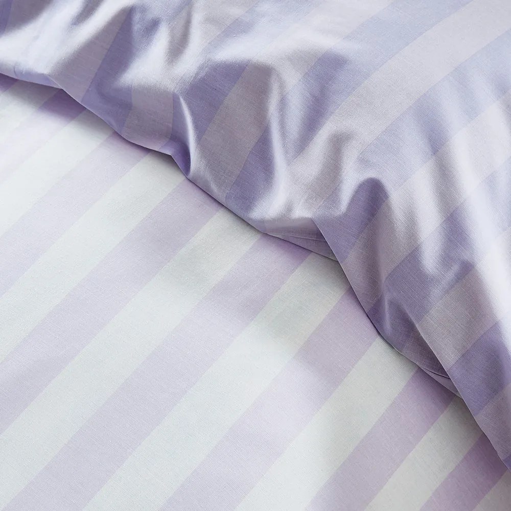 Biało-lawendowa pościel dwuosobowa 230x220 cm Stripe Tease – Sassy B