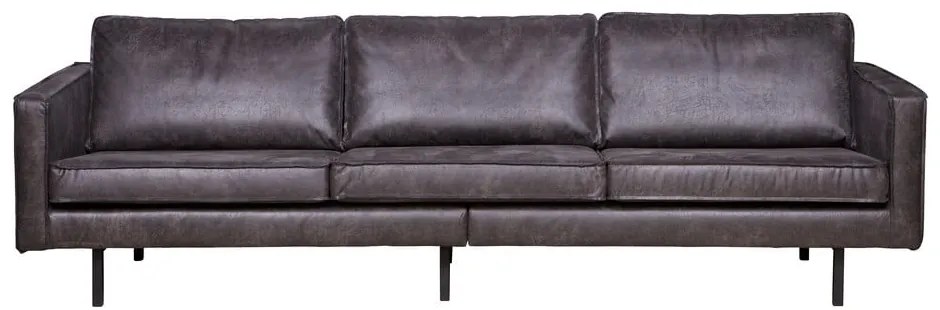 Czarna sofa z imitacji skóry 277 cm Rodeo – WOOOD