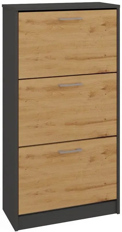 Szafka Na Buty Trzydrzwiowa Antracyt + Dąb Artisan B9-D92