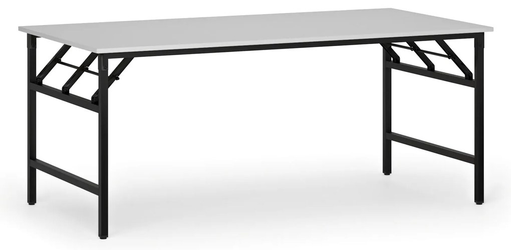 Stół konferencyjny FAST READY, 180x90 cm, czarna podstawa, biały