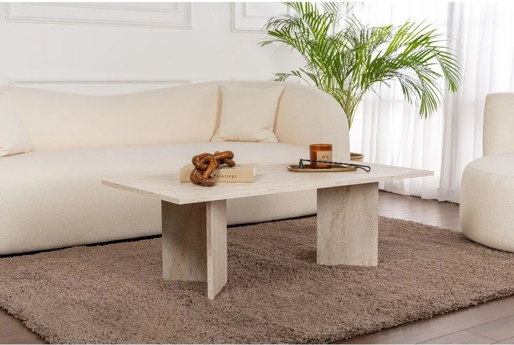 Beżowy stolik półmat 60x119 cm Sabin – Kalune Design