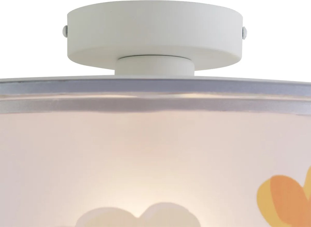 Dziecięca lampa sufitowa biała z kwiatami - Harrie wśród kwiatów