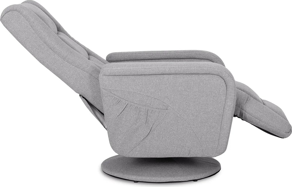 Fotel Rozkładany Obrotowy Masujący z Podnóżkiem SPIKE 2 Szary Nowoczesny