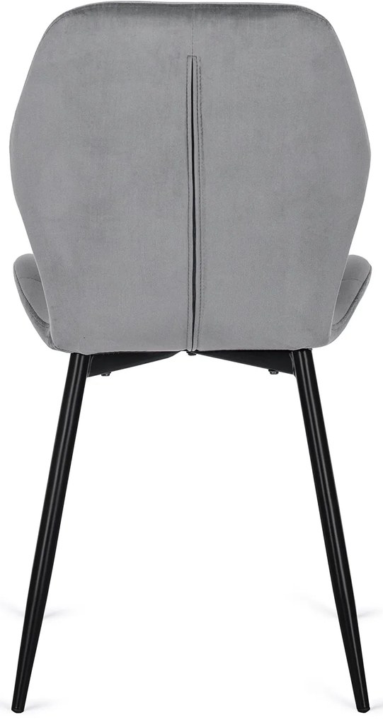 Zestaw Stół Okrągły Rozkładany DORIAN 80-160 cm Dąb Rustykalny/Czarny i 4 Krzesła Tapicerowane do Jadalni LUCKY Szare Welurowe