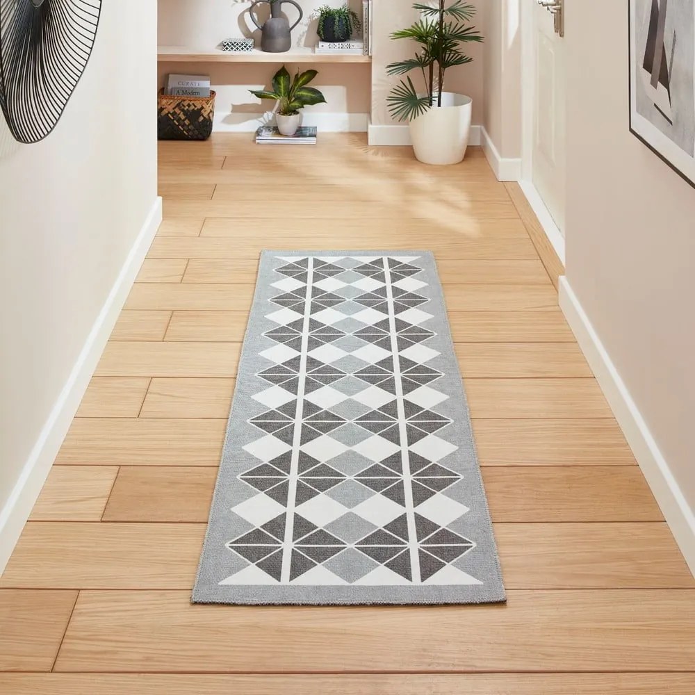 Szary chodnik odpowiedni do prania 61x170 cm Victoria Dark – Think Rugs