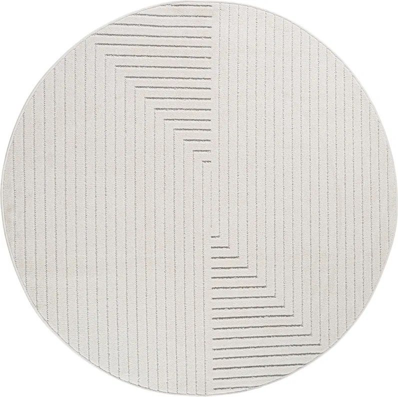 Dywan uniwersalny Nova 3D Geometria kremowy koło 160 cm x 160 cm