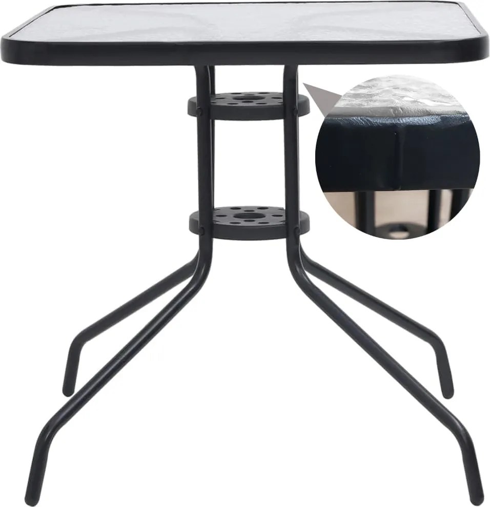 Mały stół balkonowy Glaster 60 cm szklany, kwadratowy