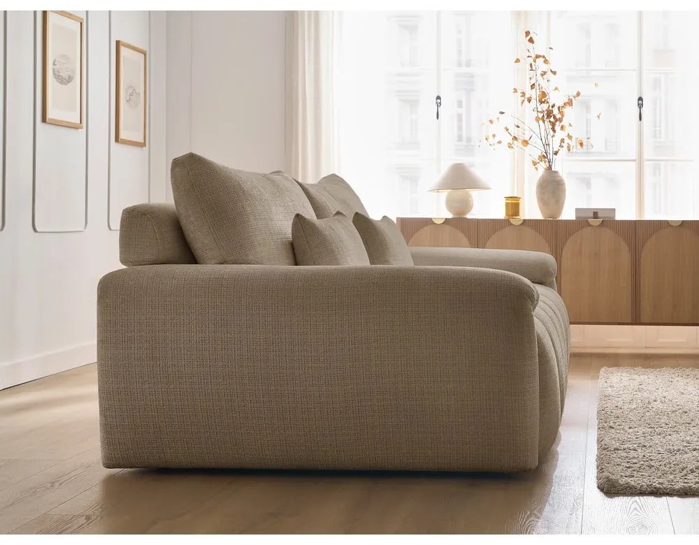 Brązowa sofa z tkaniny szenilowej 264 cm Ivane – Bobochic Paris