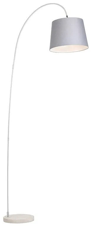 Nowoczesna lampa łukowa z szarym kloszem - Bend