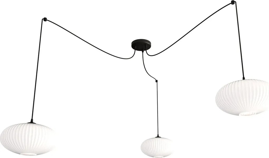 Lampa wisząca typu pająk z mlecznymi kloszami - D170 A1-C89