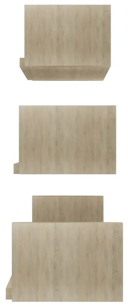 Zestaw Modułowych Półek Ściennych Dąb Sonoma K4-Z72