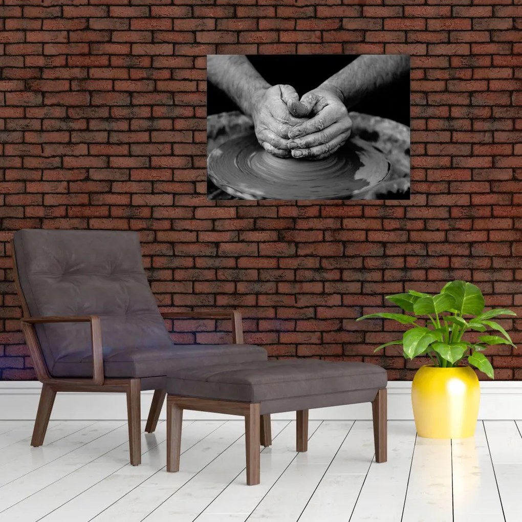 Obraz czarno-biały - garncarstwo (70x50 cm)