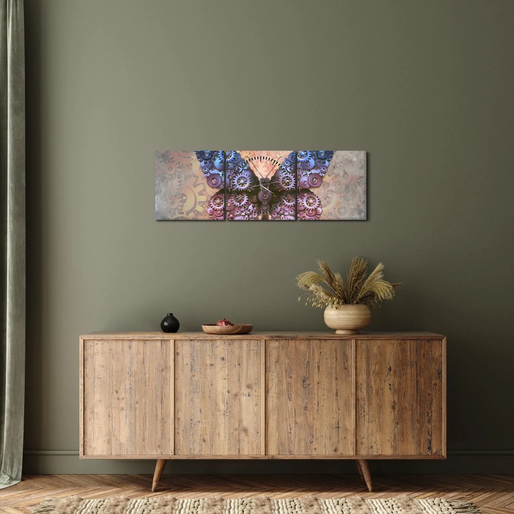 Obraz - Steampunk motyl (z zegarem) (90x30 cm)