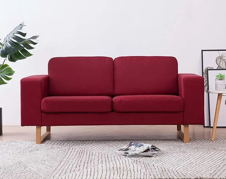 Elegancka dwuosobowa sofa Ladi 2X - czerwone wino