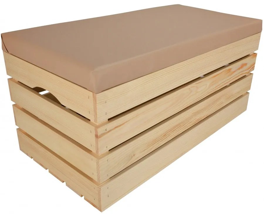 Pufa kufer skrzynia drewniana sosnowa siedzisko 80cm naturalna