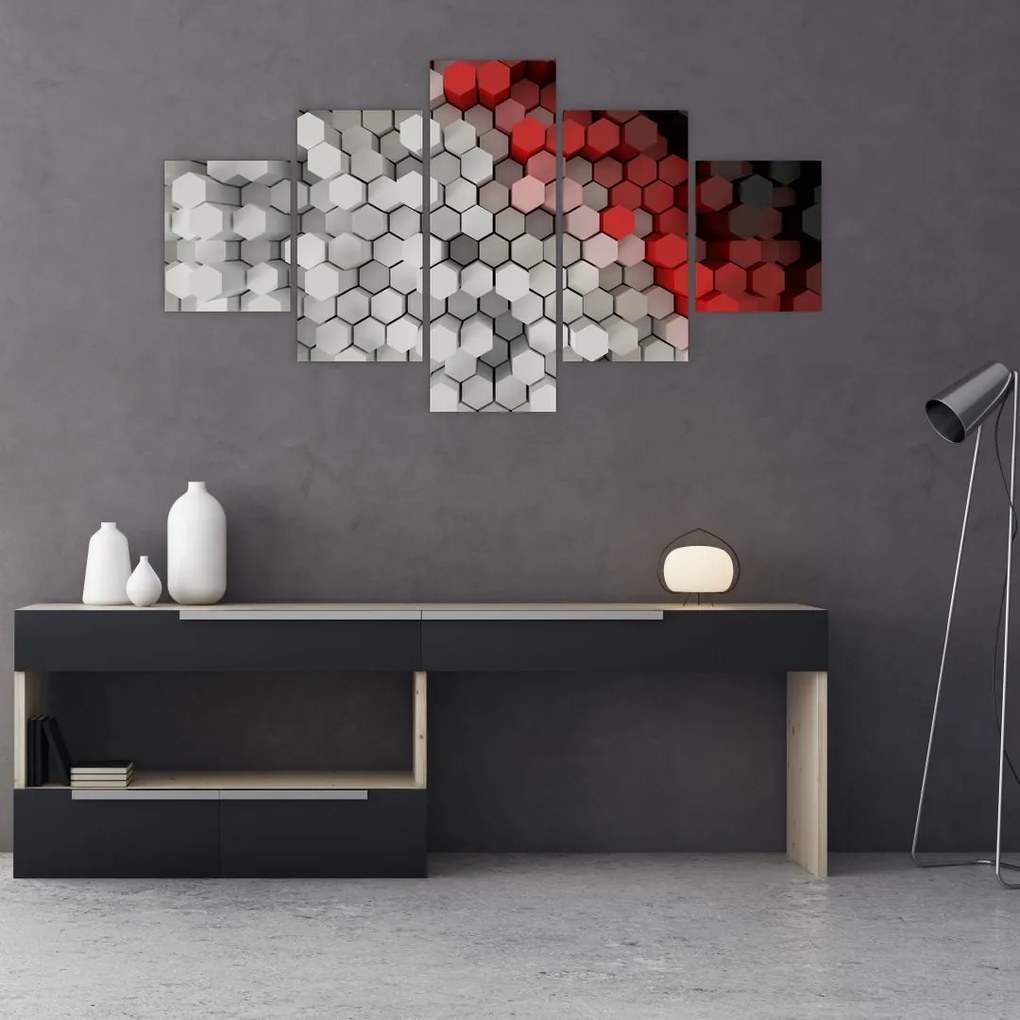 Obraz - sześciokąty 3D (125x70 cm)