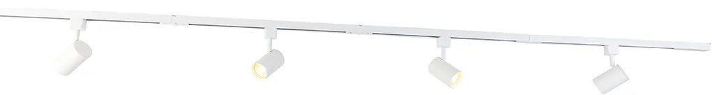 Nowoczesny system szynowy z 4 reflektorami biały 1-fazowy - Iconic Yade