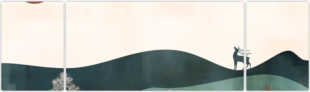 Obraz - Ilustrowany krajobraz (170x50 cm)