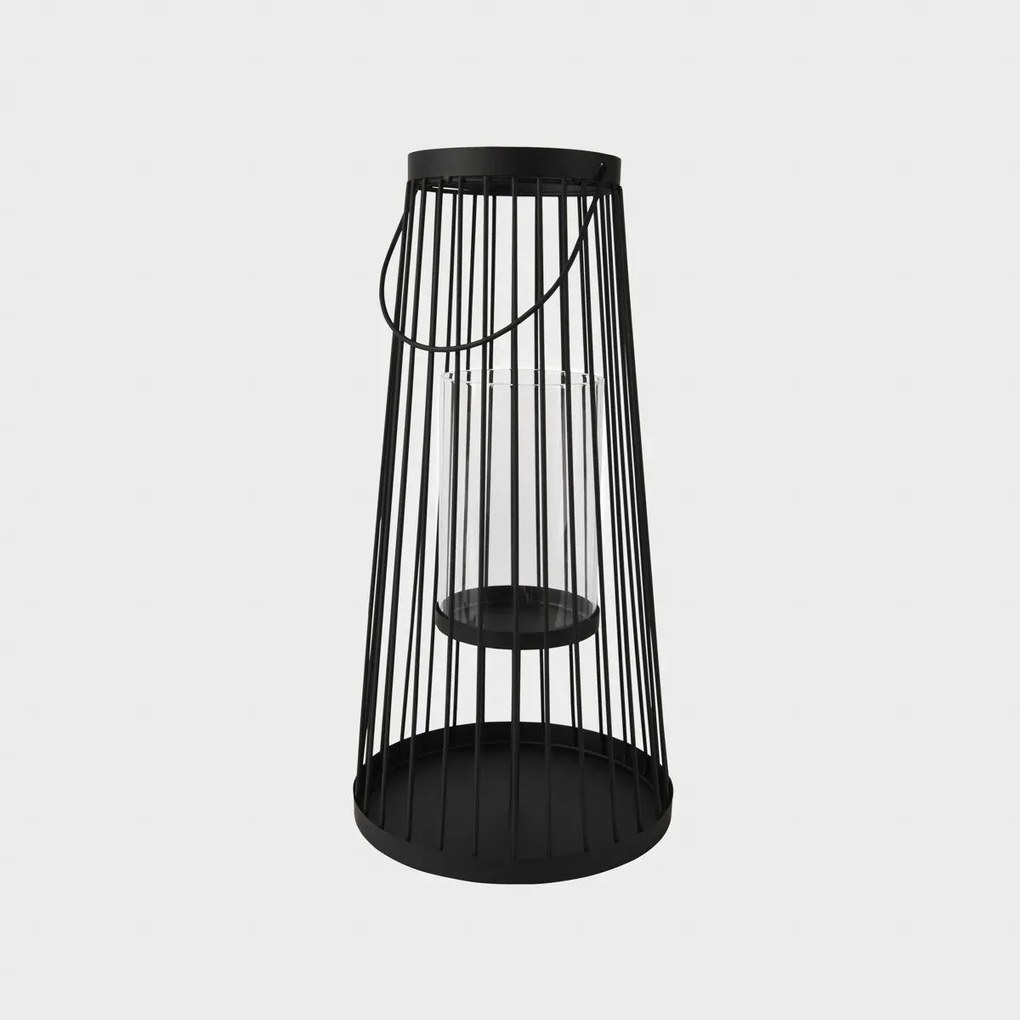 Lampion VERANO metalowa czarna 20x40 cm 735738 HOMLA