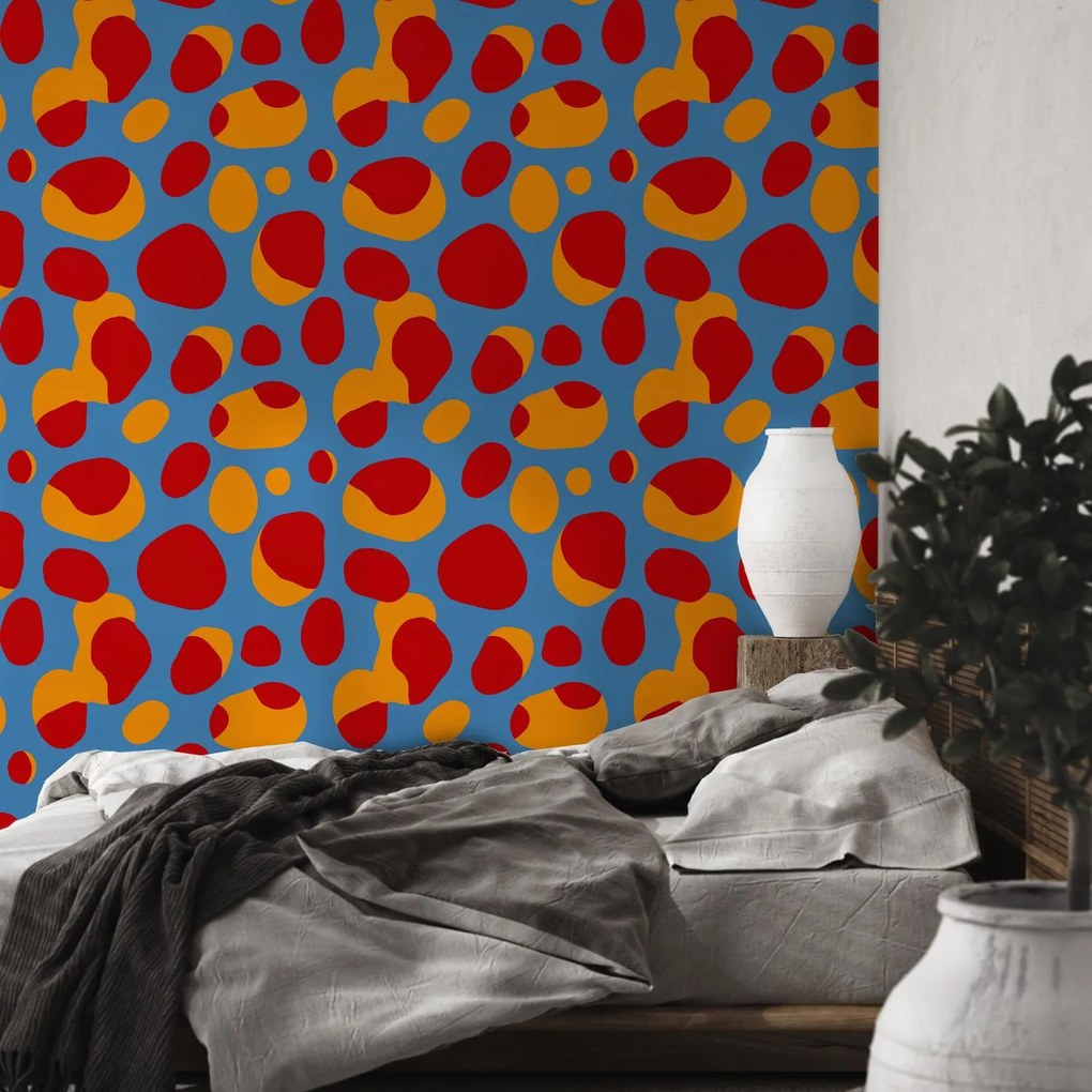 Fototapeta - Retro wielobarwne plamy (196x136 cm)