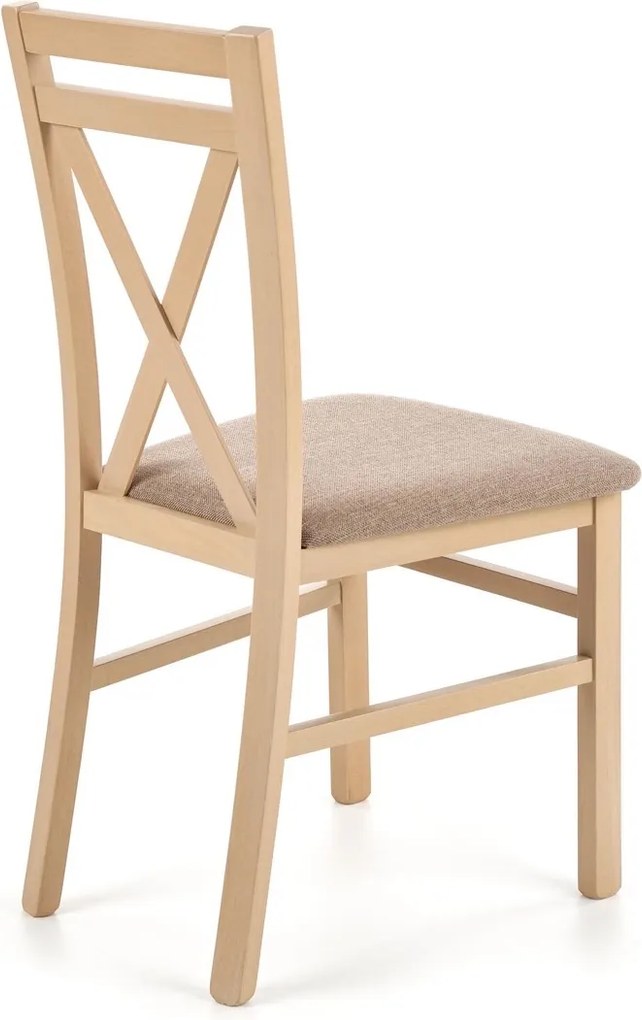 Drewniane krzesło z tapicerowanym siedziskiem Dariusz dąb sonoma