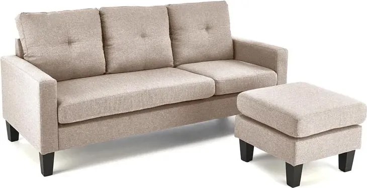 Sofa beżowa wypoczynkowa z podnóżkiem A0-N41