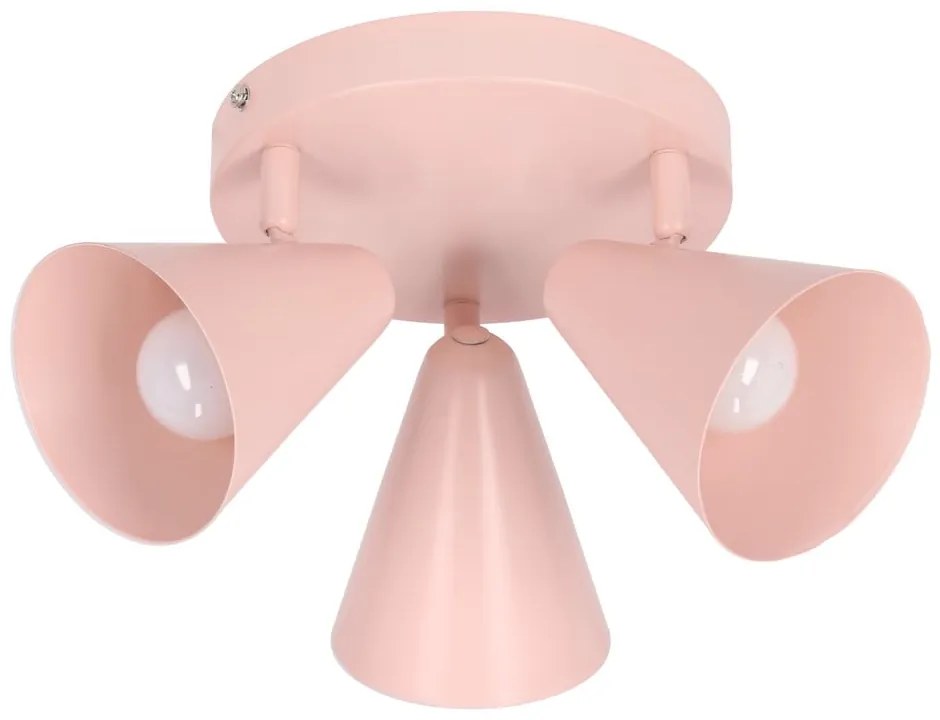 Jasnoróżowa lampa sufitowa z metalowym kloszem 34x34 cm Amor – Candellux Lighting