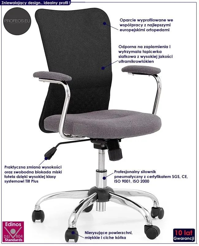 Fotel obrotowy czarny S0-G56