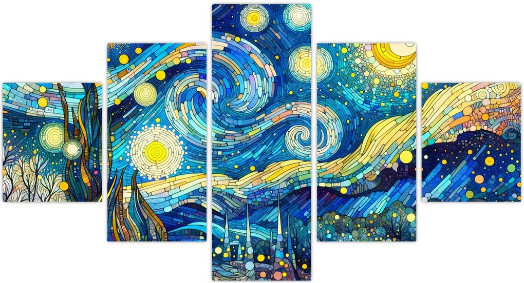 Obraz – Mozaika gwiaździstej nocy (125x70 cm)