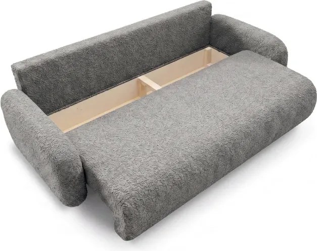 Sofa VIDI Rozkładana Dwuosobowa Ciemnoszara Boucle Japandi