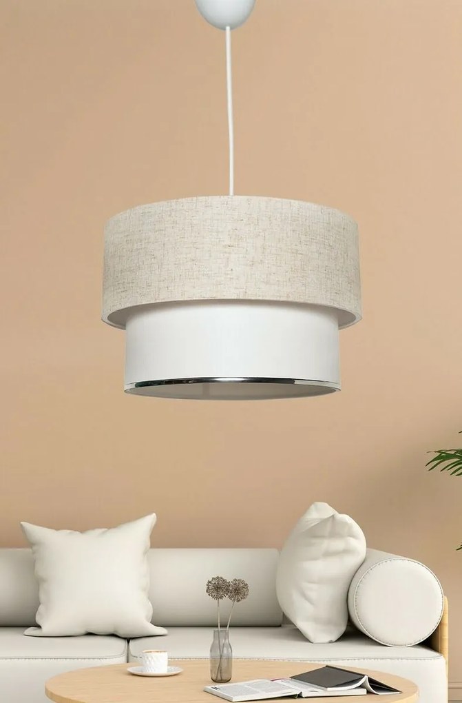 Lampa wisząca TM121 kremowa, biała
