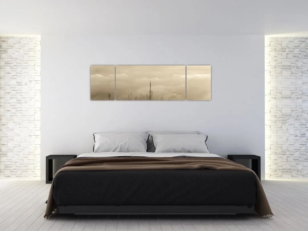 Obraz miasta w chmurach (170x50 cm)