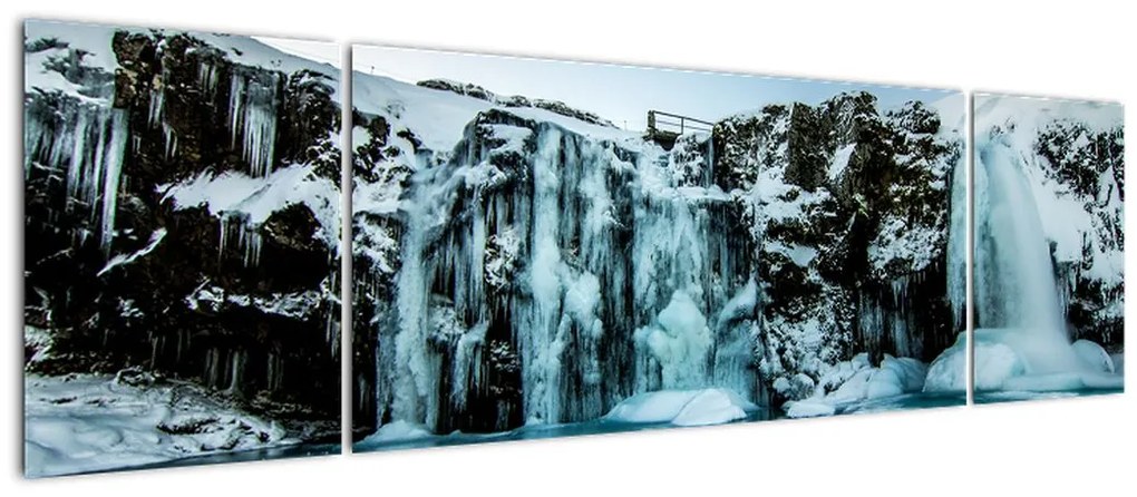 Obraz zamarzniętych wodospadów (170x50 cm)