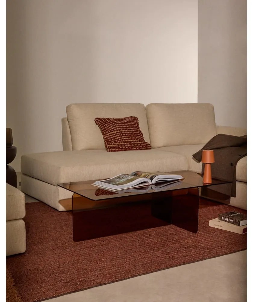 Brązowy szklany stolik 60x120 cm Zaren – Kave Home