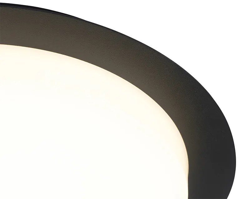 Zewnetrzna Nowoczesna lampa sufitowa czarna okrągła z wbudowanym LED IP44 - Lys Nowoczesny Oswietlenie zewnetrzne