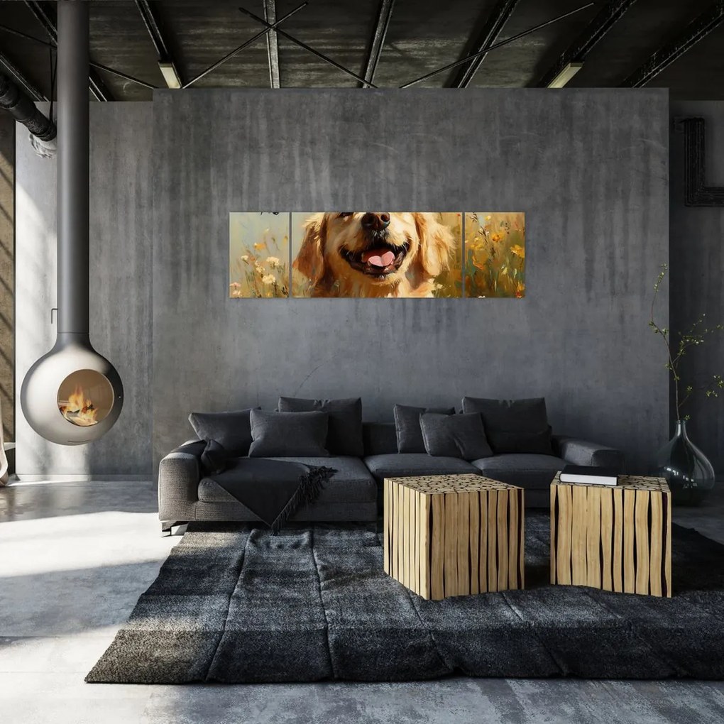 Obraz - Szczęśliwy piesek (170x50 cm)