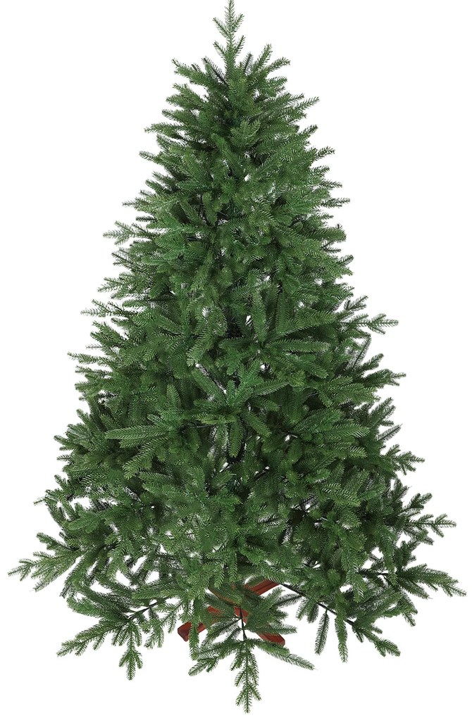 HOMCOM Realistyczna choinka sztuczna 210 cm — składane gałązki, sosnowa podstawa | Aosom PL