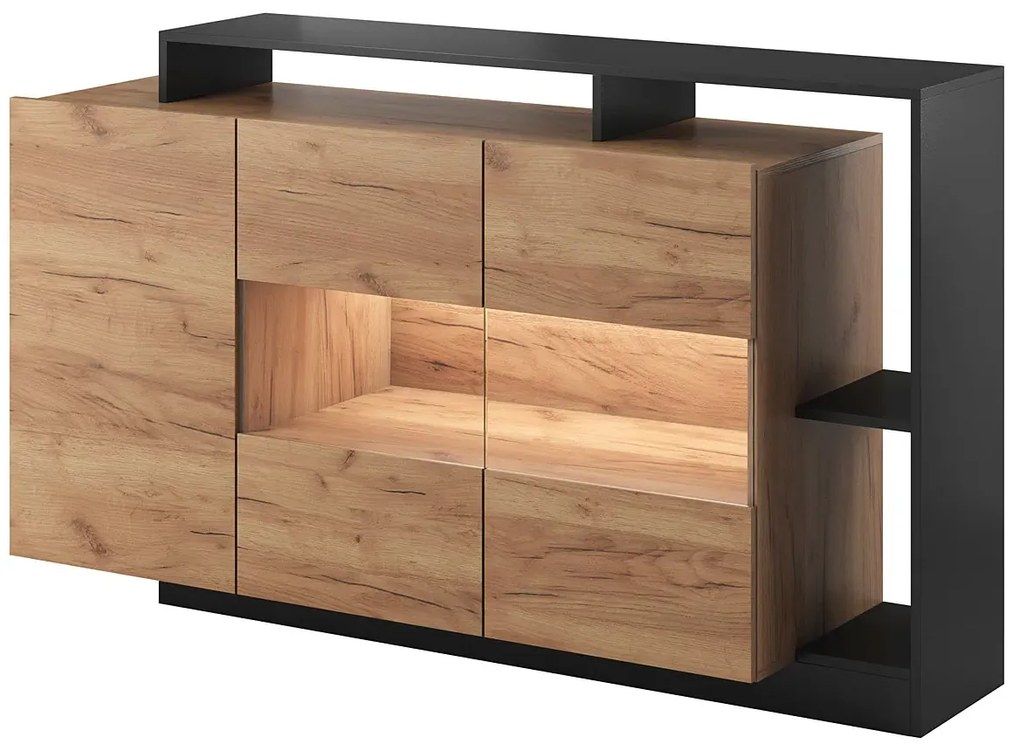 Komoda dąb craft złoty + antracyt L9-Z40