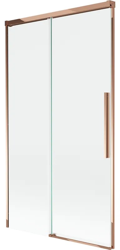 Mexen Rox parawan nawannowy 2-skrzydłowy rozsuwany 100 x 150 cm, transparent, różowe złoto - 8C9-100-001-60-00