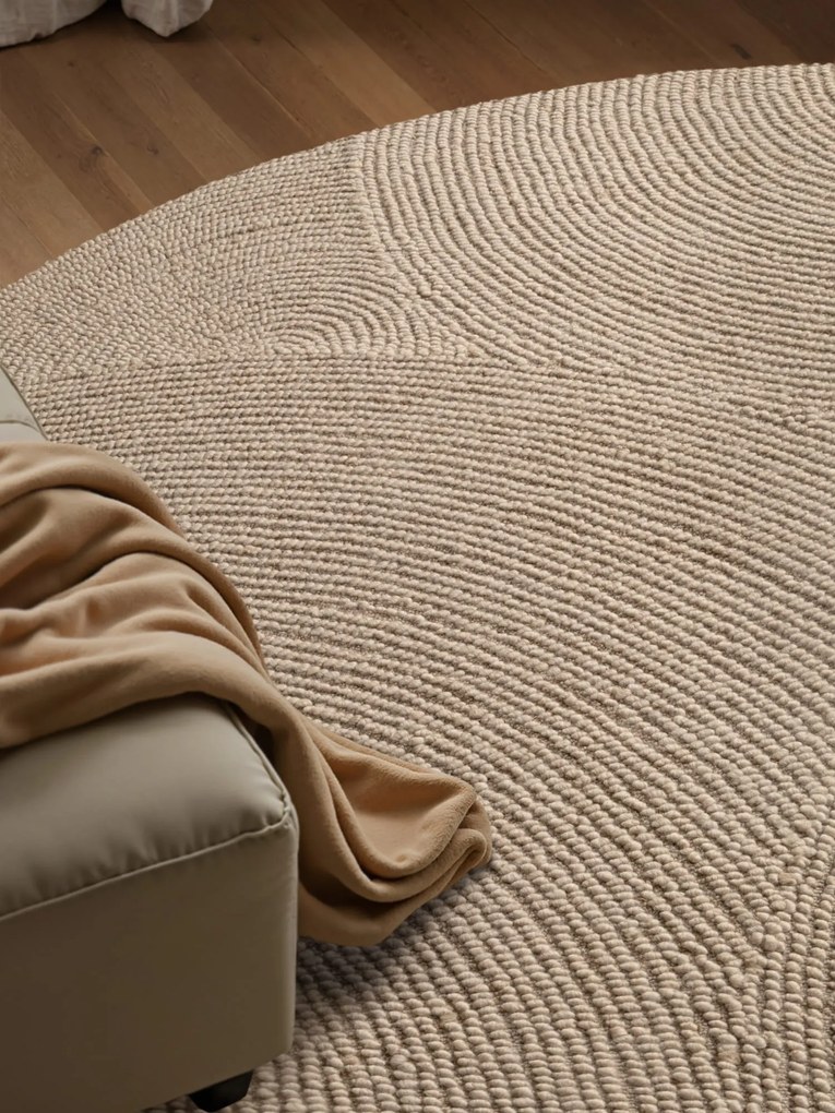 Dywan wełniany Hanse Home Eleni beżowy 150 cm x 150 cm koło