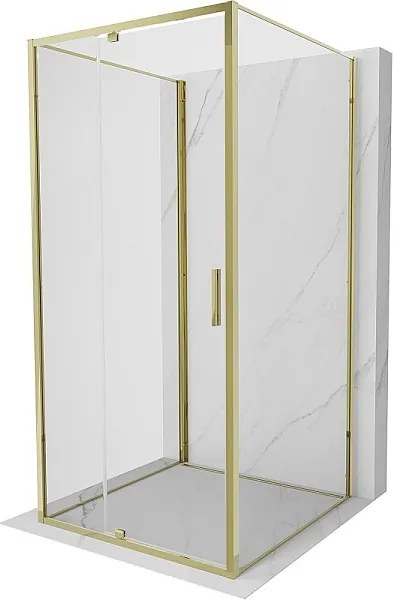 Mexen Exo-3S kabina prysznicowa 3-ścienna uchylna 90 x 90 cm, transparent, złota - 819-090-090-50-00-3S